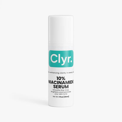 Clyr 10% Niacinamide Serum bottle on a white background