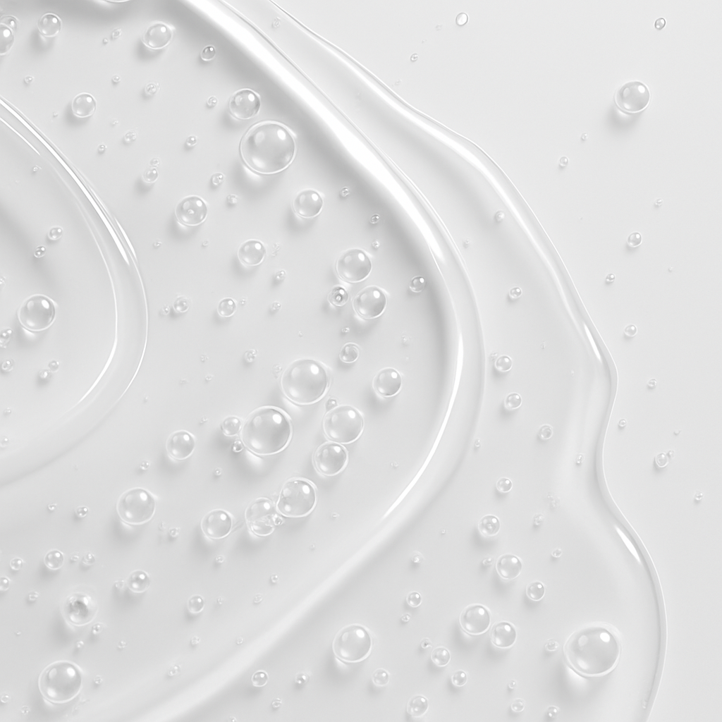 Transparent bubbles on a gray background